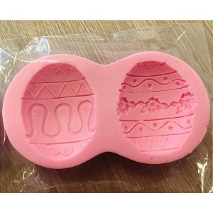 Molde de silicone Ovo de Páscoa Decorado P30 - Molds Planet - Rizzo Embalagens