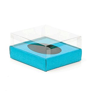 Caixa Ovo de Colher - Meio Ovo de 250g - 15cm x 13cm x 6,5cm - Azul - 5unidades - Assk - Páscoa Rizzo Embalagens
