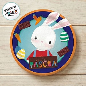 Prato de Papel Páscoa Cores 18cm - 08 Unidades - Cromus Páscoa - Rizzo Embalagens
