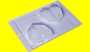 Forma de Acetato Coração Diamond 200g Ref 01 - Porto Formas - Rizzo Embalagens