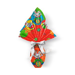 Saco Express 32x32cm para Ovos de 150g a 200g - Acrobata Vermelho - 5 unidades - Cromus Páscoa - Rizzo Embalagens