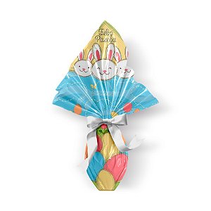 Saco Express 49x49cm para Ovos de 750g a 1kg - Coleção de Páscoa - 05 unidades - Cromus Páscoa - Rizzo Embalagens
