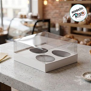 Caixa para 3 Meio Ovos de 100g a 150g - 20,5x17x6,5cm - Branco - 5 unidades - Assk - Rizzo