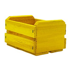 Caixote de Madeira Amarelo 11,5x8x6,5cm - 1 unidade - Rizzo