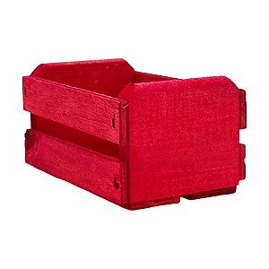 Caixote de Madeira Vermelho 11,5x8,5x6,5cm - 01 Unidade - Rizzo