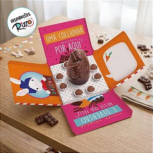 Caixa Surpresa para Ovo em Pé 350g e Brigadeiros - Brilho de Páscoa Rosa 18,5x18,5x18,5cm - 1 unidade - Cromus Páscoa