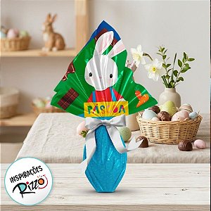 Saco Express 35x35cm para Ovos de 250g a 350g - Brilho de Pascoa Coelho - 5 unidades - Cromus Páscoa - Rizzo Embalagens