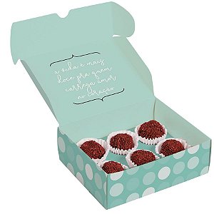 Caixa para Brigadeiros Que Seja Doce Azul - 10 unidades - Cromus - Rizzo Embalagens