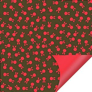 Folha para Ovos de Páscoa Double Face Coelhinhos Vermelho 69x89cm - 05 unidades - Cromus Páscoa - Rizzo Embalagens