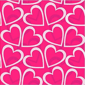 Saco Presente 15x29 - Corações Pink - 50 unidades - Regina - Rizzo Embalagens