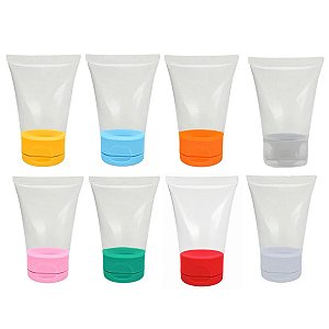 Bisnaga Plástica com Tampa 8cm - 10 unidades - Rizzo Festas