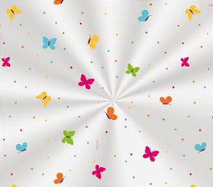 Saco Transparente Decorado Borboletas Colors - 15x29cm - 100 unidades - Cromus - Rizzo Embalagens