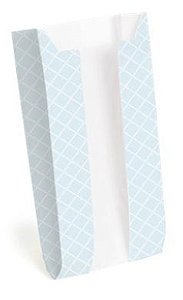 Saquinho de Papel com Visor 8x14cm - Azul - 10 unidades - Cromus - Rizzo Embalagens