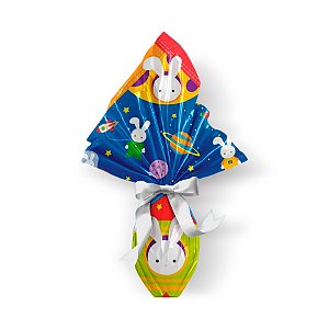 Saco Express 32x32cm para Ovos de 150g a 200g - Astronauta - 05 unidades - Cromus Páscoa - Rizzo Embalagens