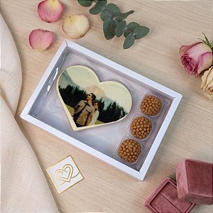 Caixa Coração plano G Branca com 5 un. Crystal Rizzo