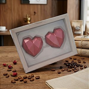 Caixa Coração Lapidado de 70 à 100gr 2 Cavidades - Kraft - 05 unidades - Crystal Rizzo Embalagens