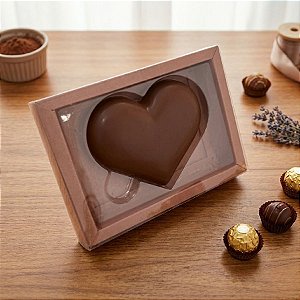 Caixa Coração Plano P Kraft - 05 unidades - Crystal - Rizzo Embalagens