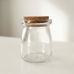 Potinho de Vidro Tampa de Rolha 7,5cm - 100ml - 01 unidade - Rizzo