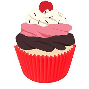 Forminha para CupCake - Vermelho - 45 unidades - Junco - Rizzo Embalagens