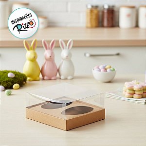 Caixa para 2 Meio Ovos de 250g - 20,5x17x6,5cm - Kraft - 5 unidades - Assk - Rizzo