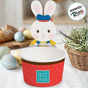 Copinho para Doces com Cinta 3 Coelhinhos - 08 unidades - Rizzo Embalagens
