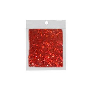 Confete Coração 10g - Holográfico Vermelho - Rizzo Embalagens
