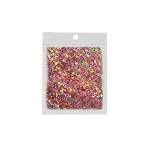 Confete Estrela 10g - Holográfico Rosa - Rizzo Embalagens