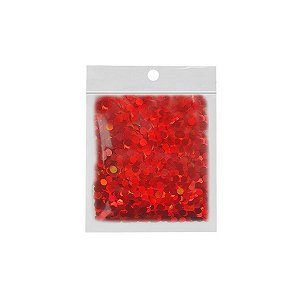 Confete Redondo 10g - Holográfico Vermelho - Rizzo Embalagens