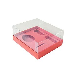 Caixa Ovo de Colher Kit Confeiteiro - Meio Ovo de 100g a 150g - 20,5cm x 17cm x 6,5cm - Rosê - 5unidades - Assk - Páscoa