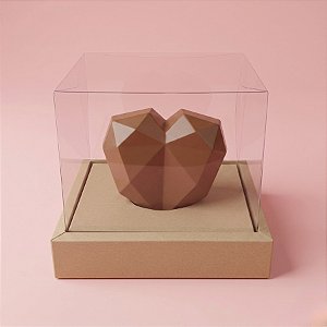 Caixa Coração Diamantado em Pé - Kraft - 15x15x12,5cm - 250g - 05 Unidades - Assk - Rizzo