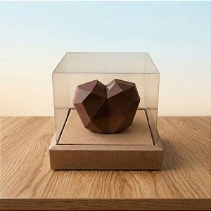 Caixa de Coração em pé 250gr 15x15x12,5 Kraft - 05 un - Assk Rizzo Confeitaria