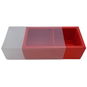 Caixa Pão de Mel 15,3X7,6X5cm Vermelha com 2 divisões - Rizzo Embalagens