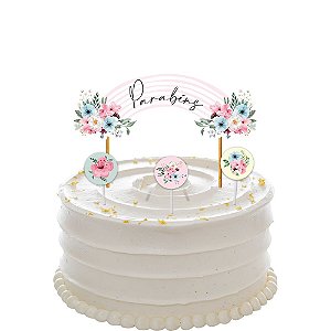 1 pçs acrílico redondo sqaure ouro rosa feliz aniversário bolo