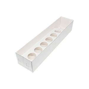 Caixa Botão de Rosa com Brigadeiro - Branco - 05 unidades - Assk - Rizzo Embalagens