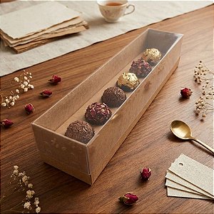 Caixa Botão de Rosa com Brigadeiro Kraft - 05 unidades - Assk - Rizzo Embalagens