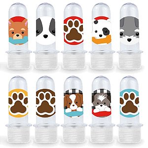 Mini Tubete Lembrancinha Festa Cachorrinhos - 8cm - 20 unidades - Transparente -  Rizzo Embalagens e Festas