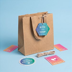 Kit Fechamento Para Presente Ombre Carinho - 13 Peças - Cromus - Rizzo Embalagens