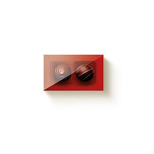 Caixa 2 Doces Retangular Vermelho com Tampa Cristal - 10 unidades - 8,5x5x4cm - Cromus Profissional