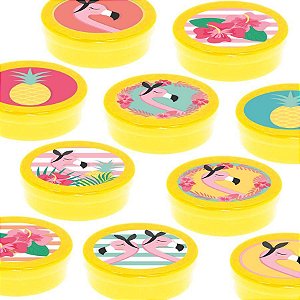 Latinha Lembrancinha Festa Tropical Flamingo - 8cm - 20 unidades - Amarelo -  Rizzo Embalagens e Festas