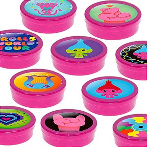 Latinha Lembrancinha Festa Trolls 2 - 8cm - 20 unidades - Pink -  Rizzo Embalagens e Festas
