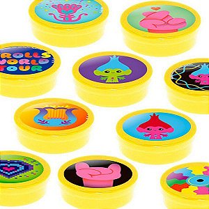 Latinha Lembrancinha Festa Trolls 2 - 8cm - 20 unidades - Amarelo -  Rizzo Embalagens e Festas