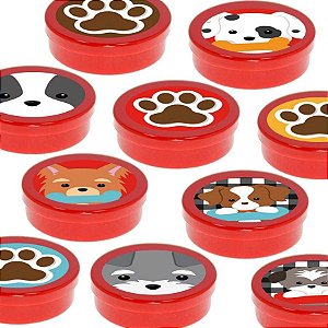 Latinha Lembrancinha Festa Cachorrinhos - 8cm - 20 unidades - Vermelho -  Rizzo Embalagens e Festas