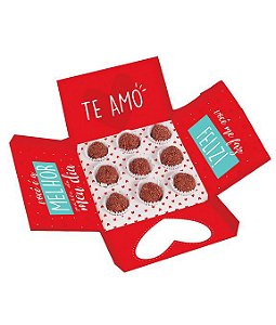 Caixa Surpresa para Brigadeiros - Amo Você  - 1 unidade - Cromus - Rizzo