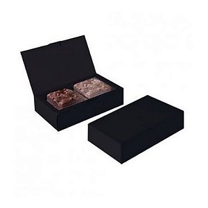 Caixa para 02 Brownies Preto 17x9,5x4cm - 10 unidades - Cromus Profissional - Rizzo