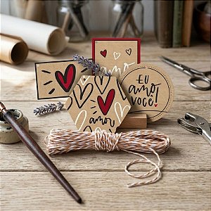 Kit Fechamento Para Presente Amor - 13 Peças - Cromus - Rizzo Embalagens