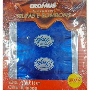 Papel Trufa 14,5x15,5cm - Tradicional Azul - 100 unidades - Cromus