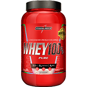 Whey 100% Pure 900g morango Integralmédica