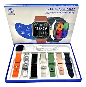 Relógio Inteligente Smartwatch K9 Ultra Pro Max, 7 Pulseiras
