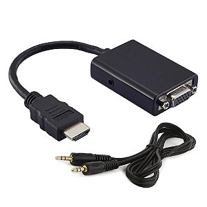 ADAPTADOR / CONVERSOR VGA F/ HDMI M COM ÁUDIO