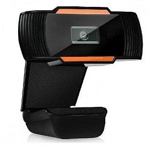 WEBCAM BRAZILPC V5 HD 720P | COM MICROFONE | PRETO E LARANJA